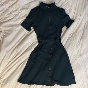 GB dark green button up collared dress